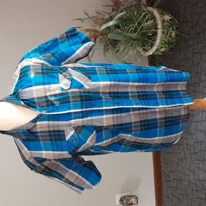 Beverly Hills Polo Club Mens Multicolor  Button Up Front Pocket Shirt sz Med